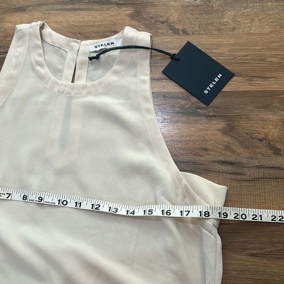 STELEN SEMI SHEER DRESS SIZE M TAN  SLEEVELESS NEW - Picture 3 of 10